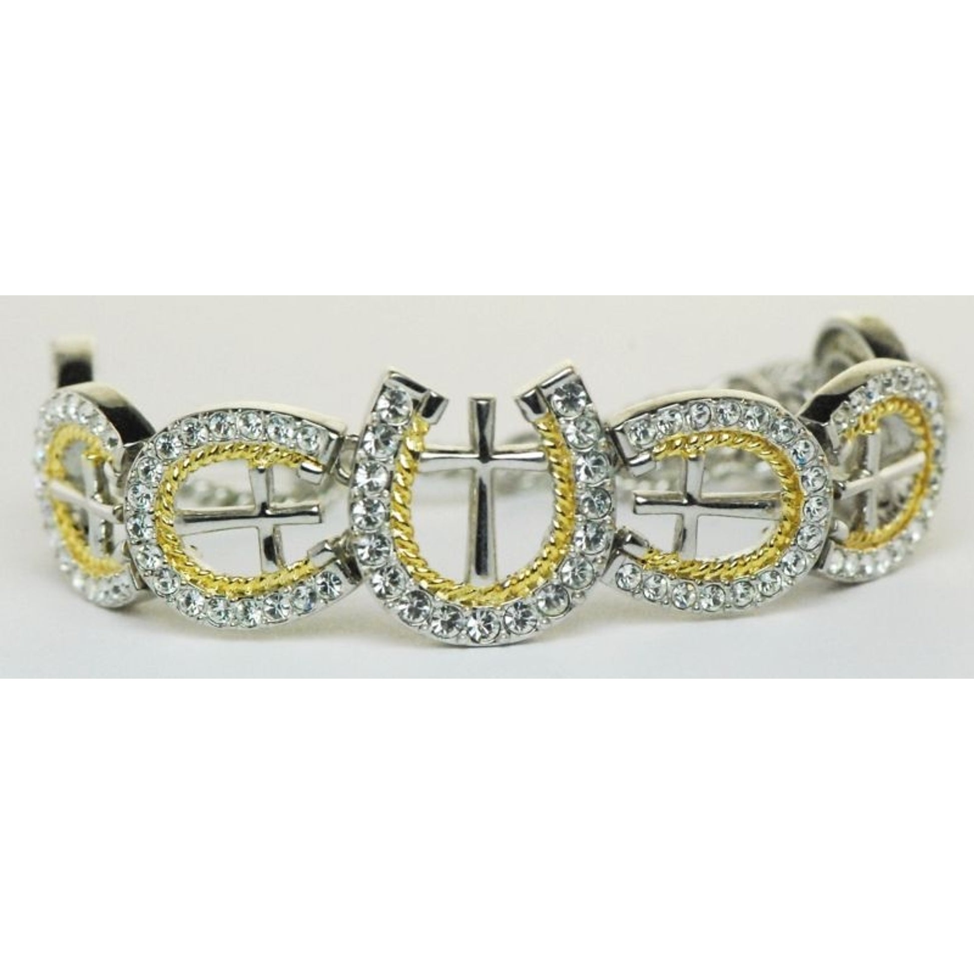 Jewelry Rope Horseshoe Cross Bracelet Gold