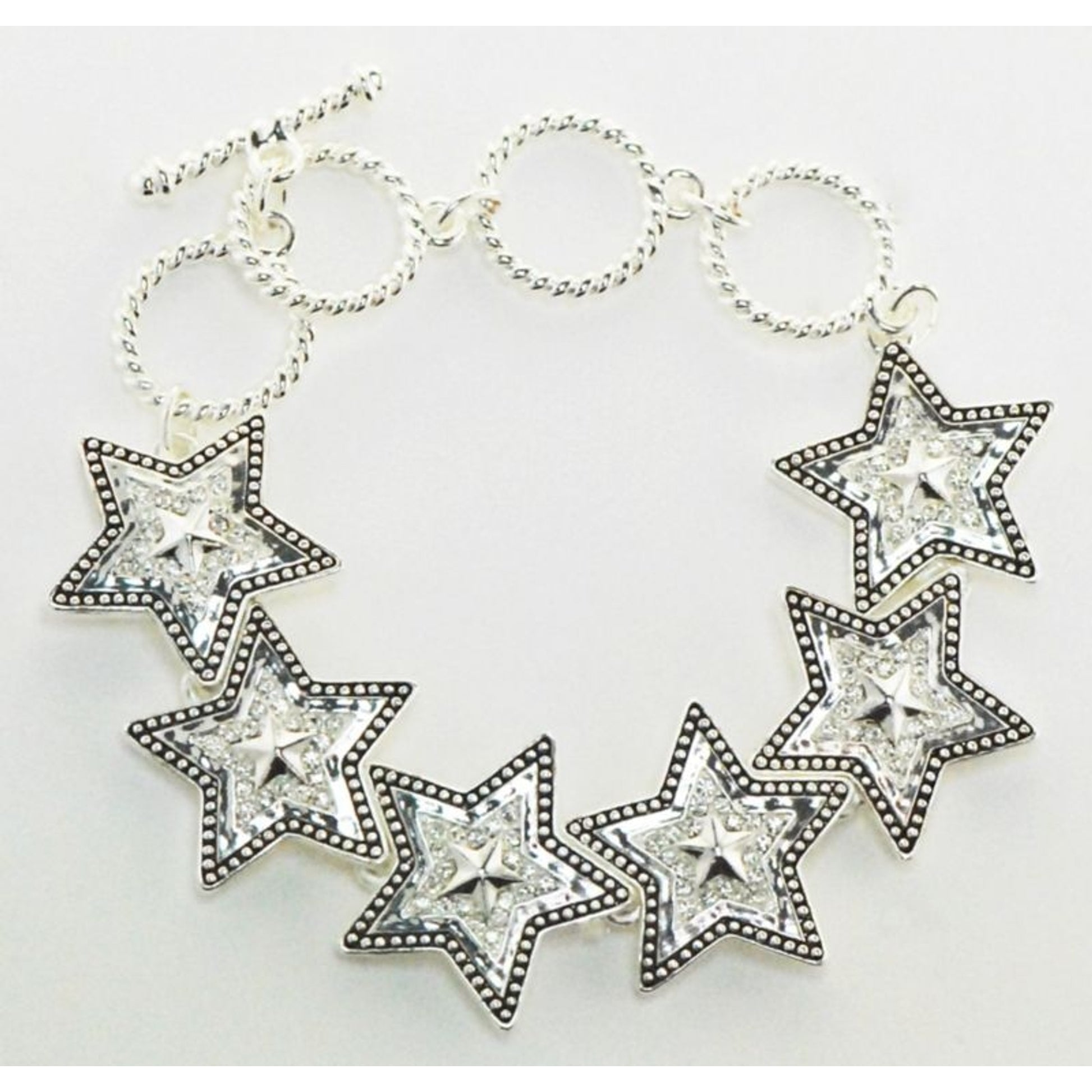 Western Edge Crystal Star Toggle Bracelet