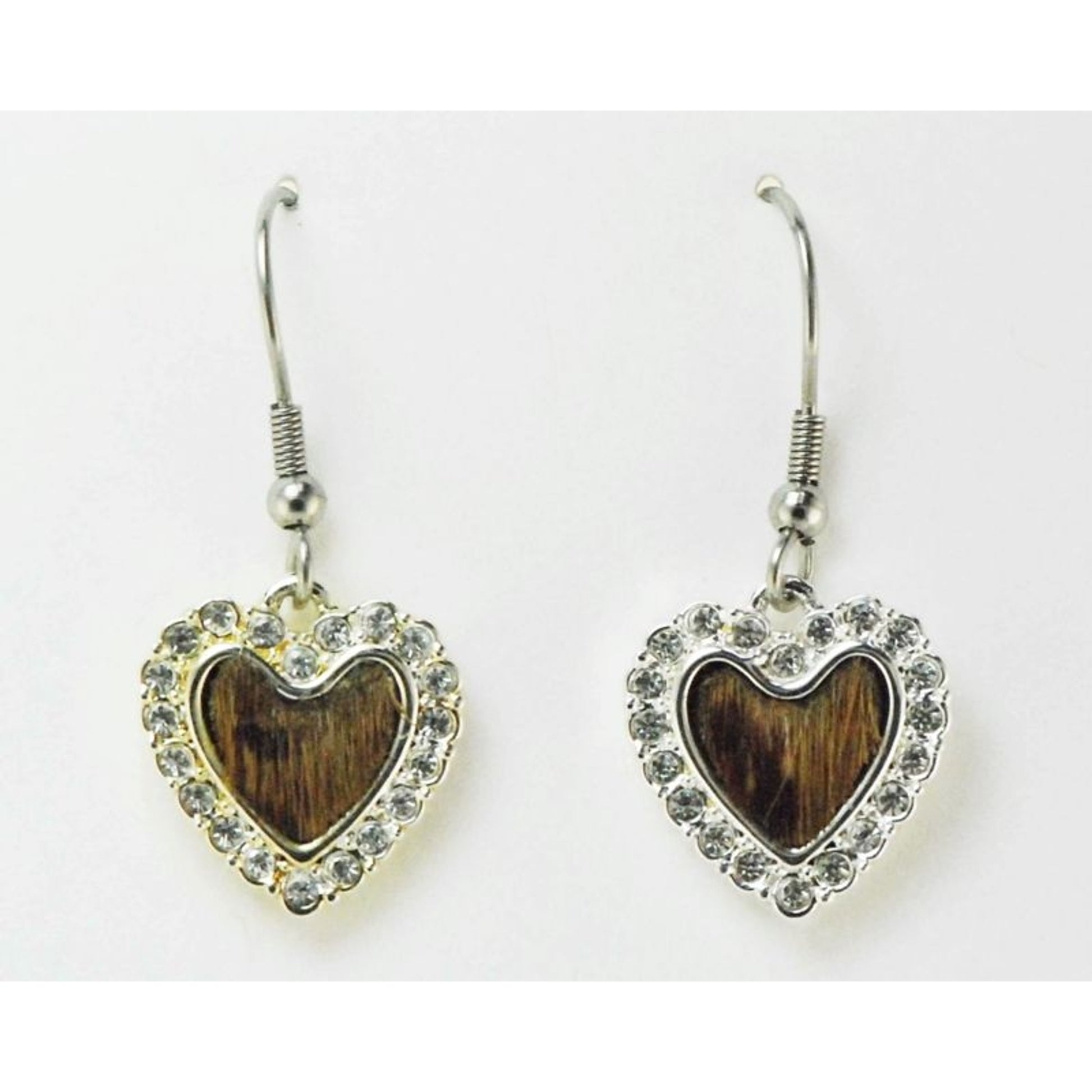 Western Edge Hair-On Heart Earrings Brown