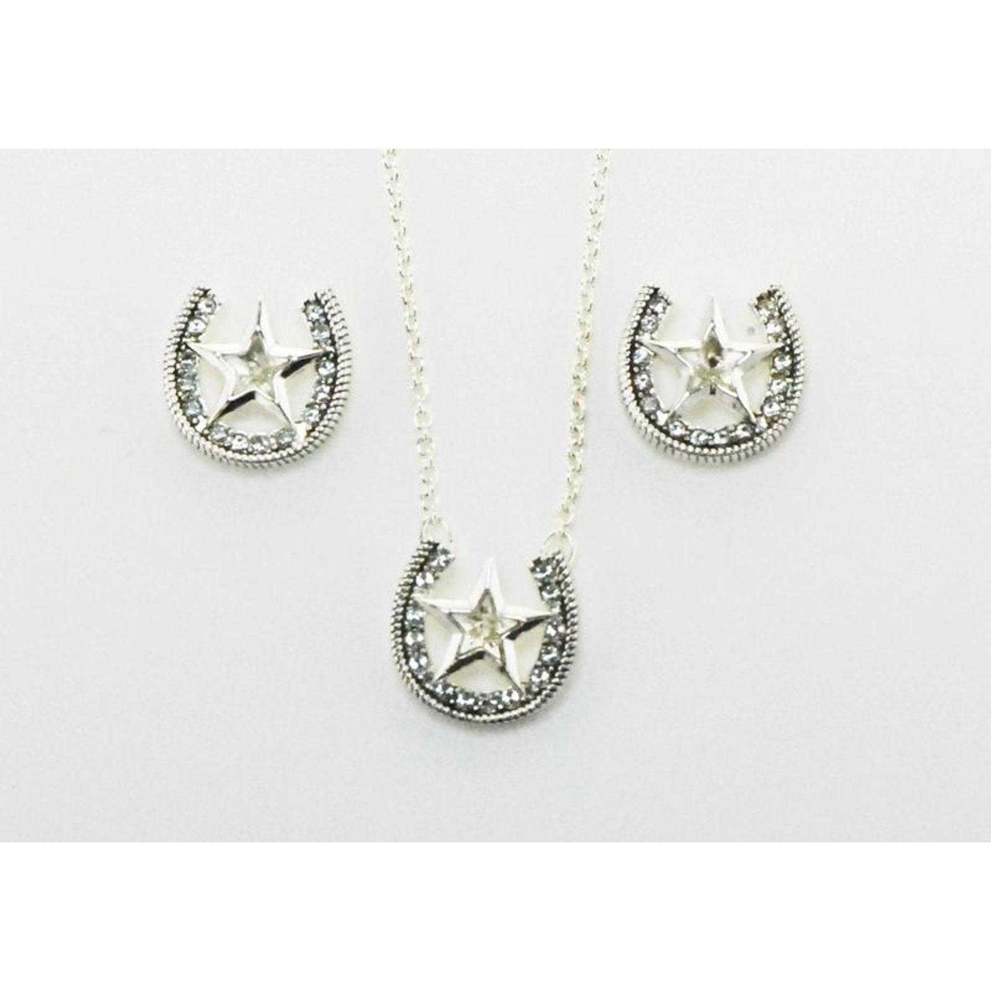 Western Edge Star/Horseshoe Jewlery Set Crystal