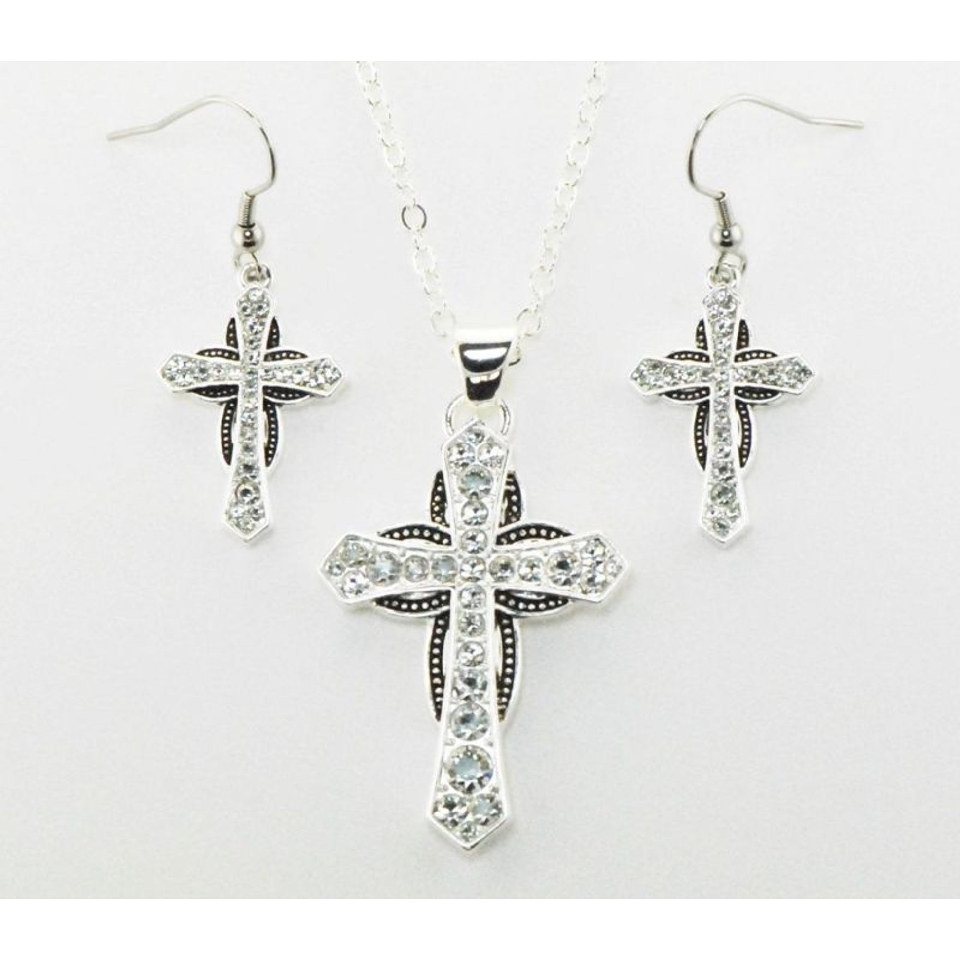 Western Edge Cross Horseshoe Jewelry Set