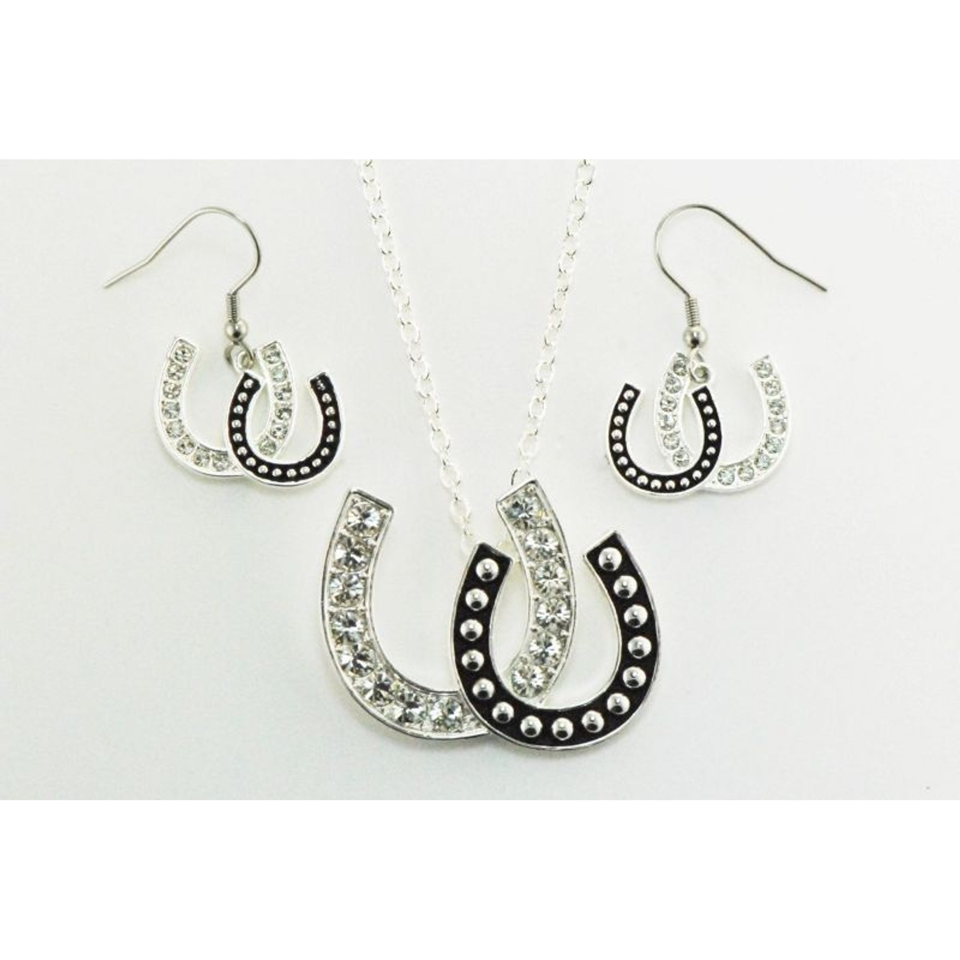 Western Edge Double Horseshoe Jewelry Set