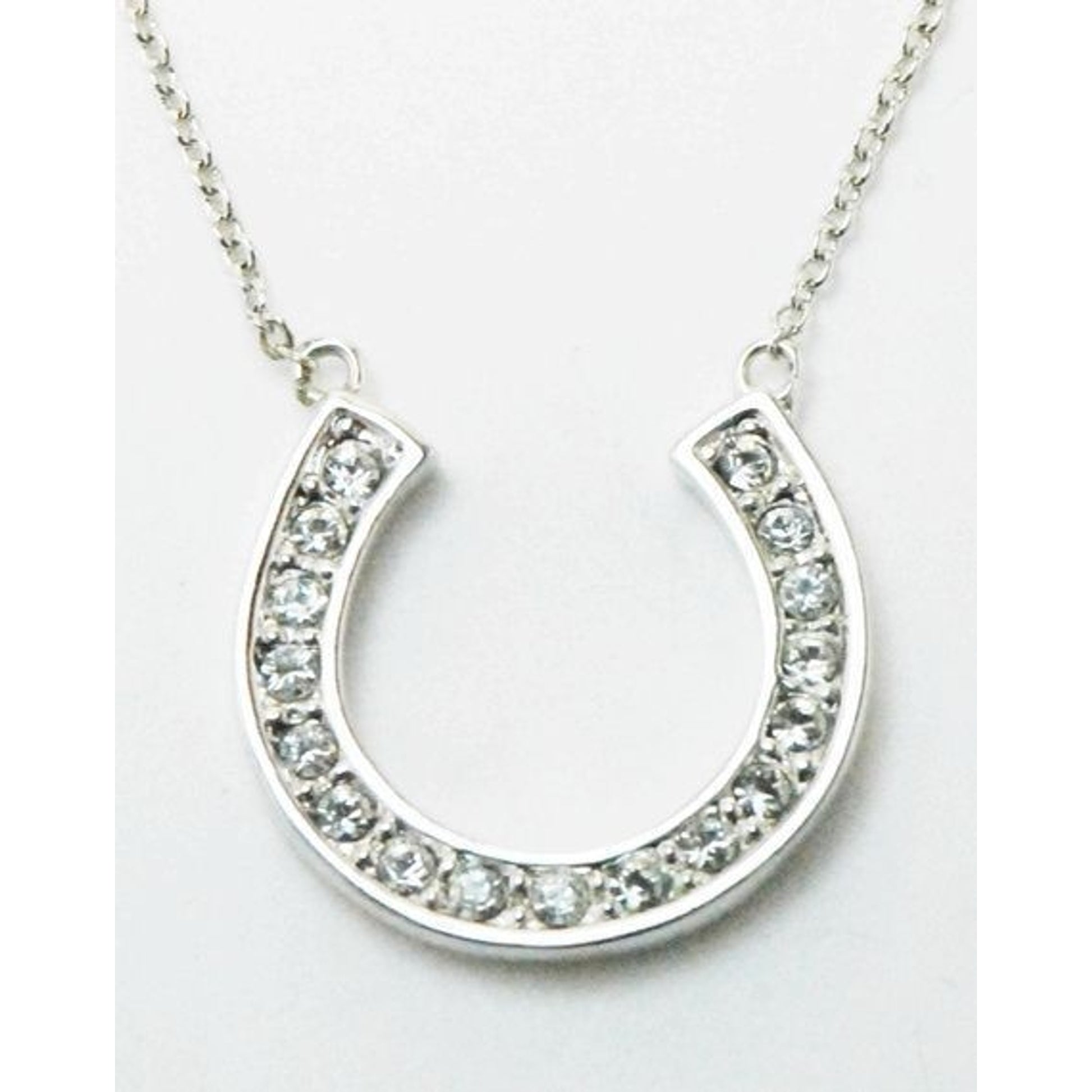 Western Edge Crystal Horseshoe Necklace Crystal