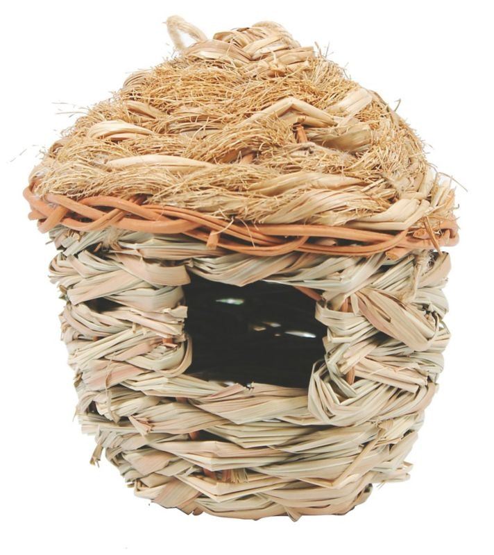 Hanging Grass Roosting Pocket Teardrop 12in Tan