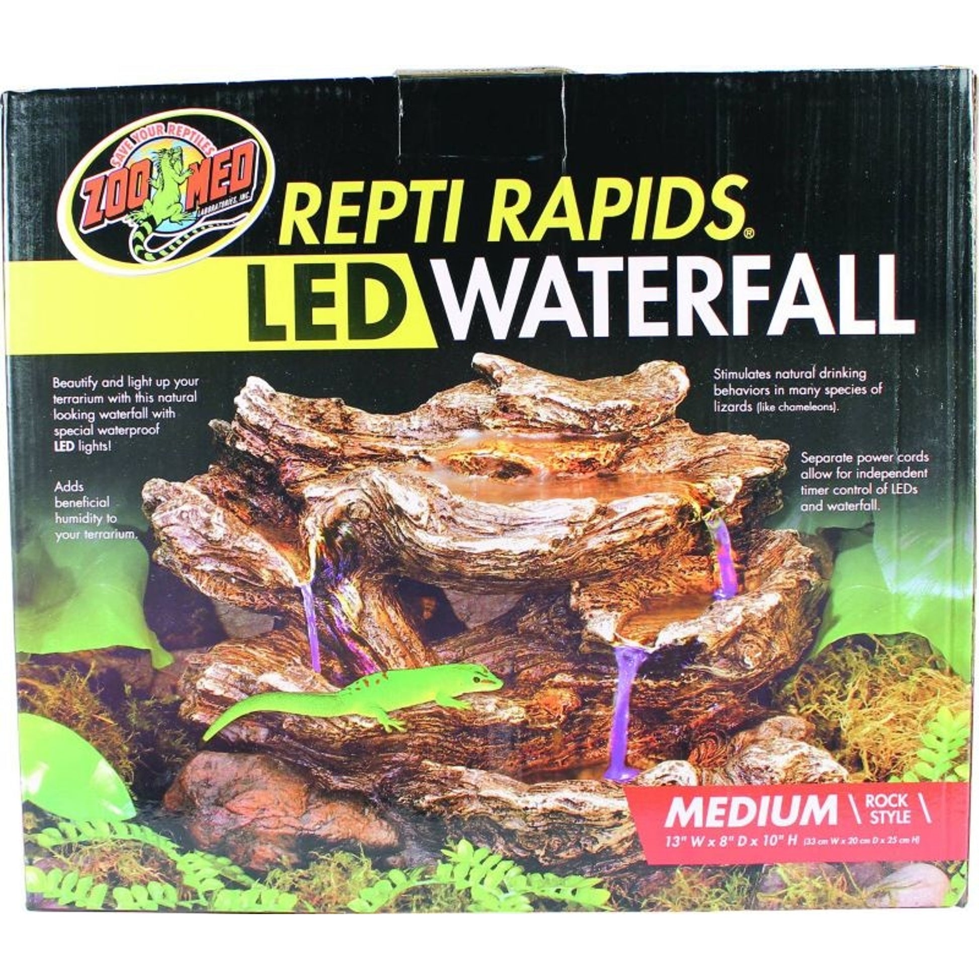 ReptiRapids LED Waterfall MD Rock Style