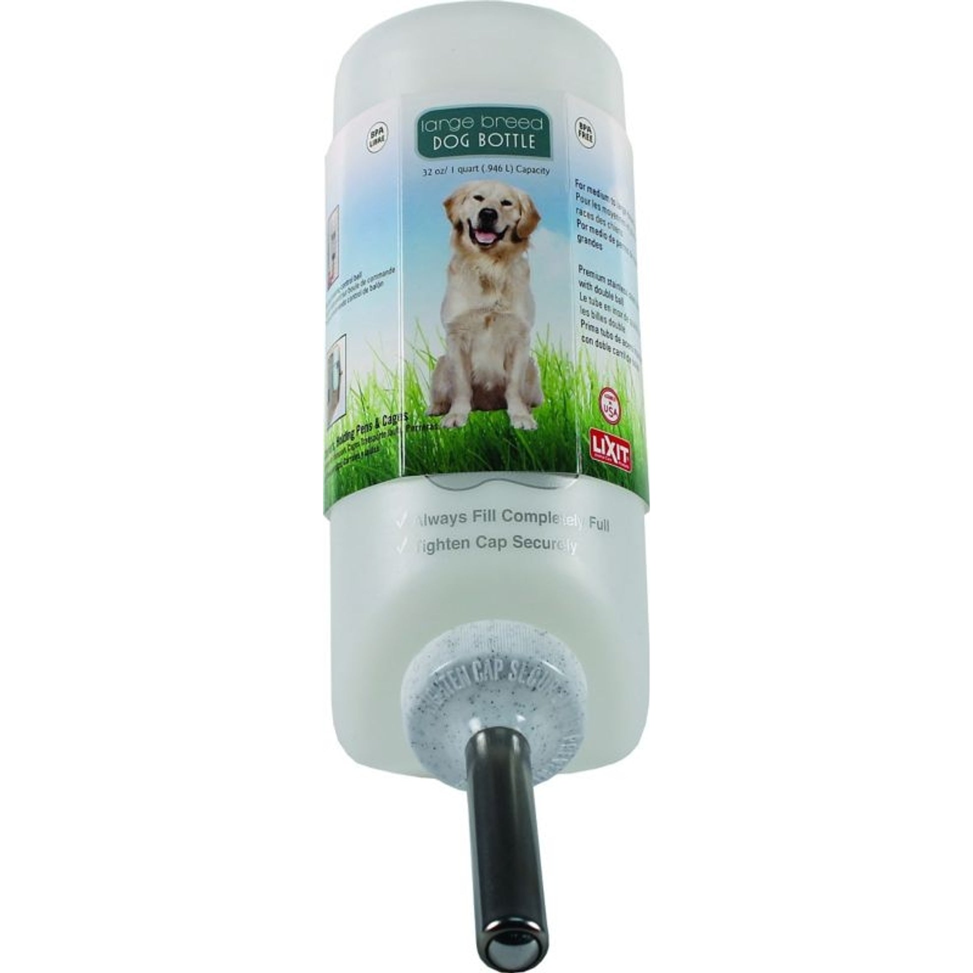 Lixit Large Breed Dog Water Bottle 32oz Opaque