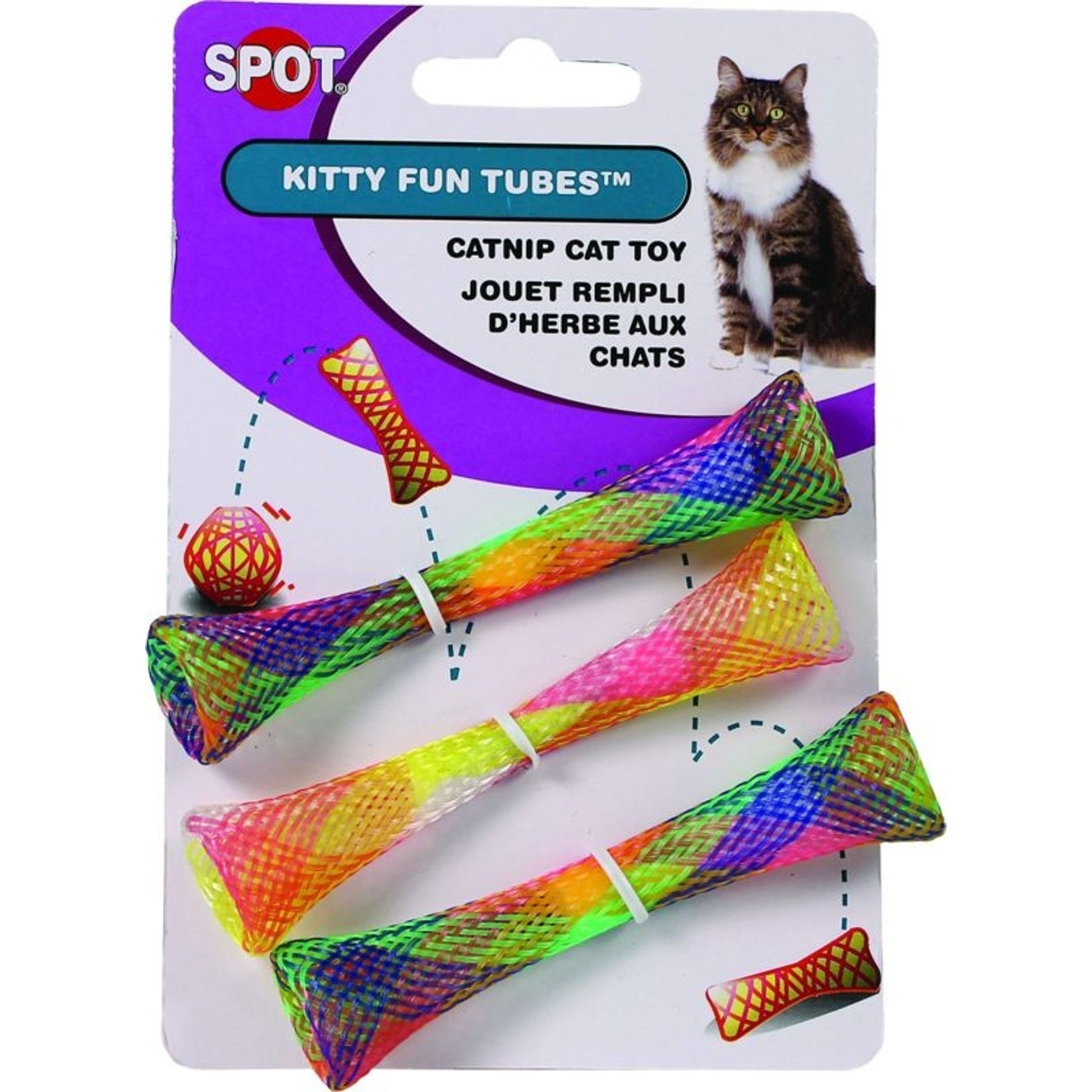 Spot Kitty Fun Tubes Catnip Cat Toy 3 Pack