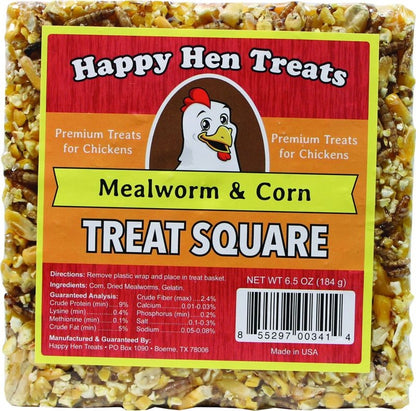 Happy Hen Treats Treat Square 7.5oz Mealwrm/Peanut