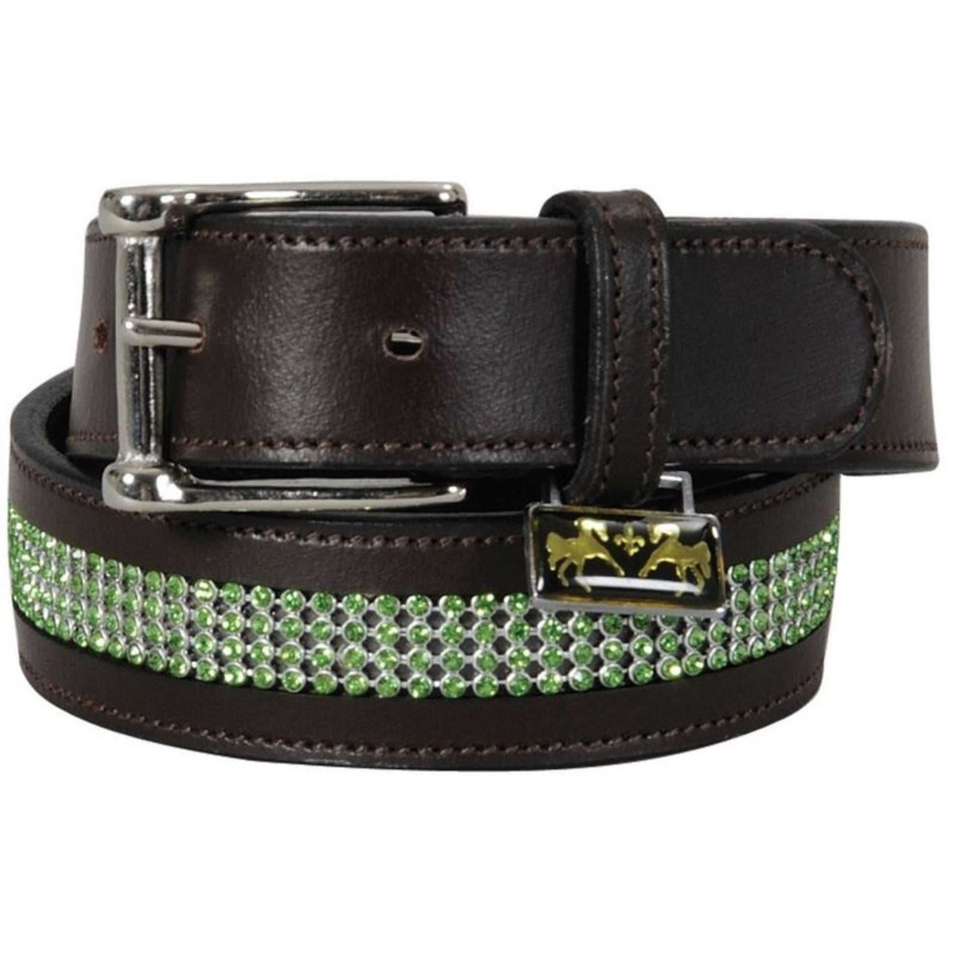 Equine Couture Ladies Bling Leather Belt Lg Havana