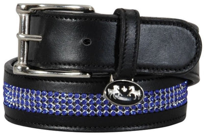 Equine Couture Ladies Bling Leather Belt Lg Havana