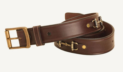 Tory Leather Snaffle Bit Leather Belt 24 Havana