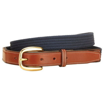Tory Web Belt With Leather Billets 28 Bk/Gry
