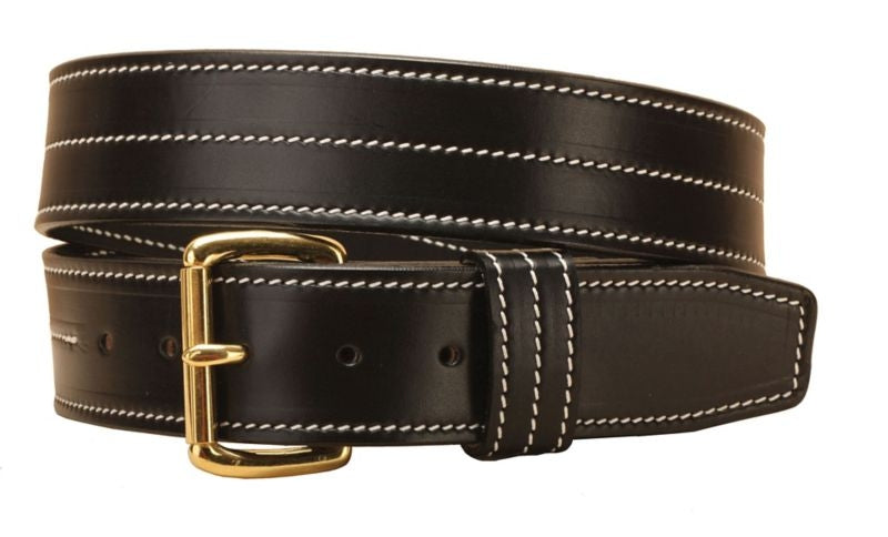 Tory Heavy Triple Stitching Leather Belt 28 Bk/Gry