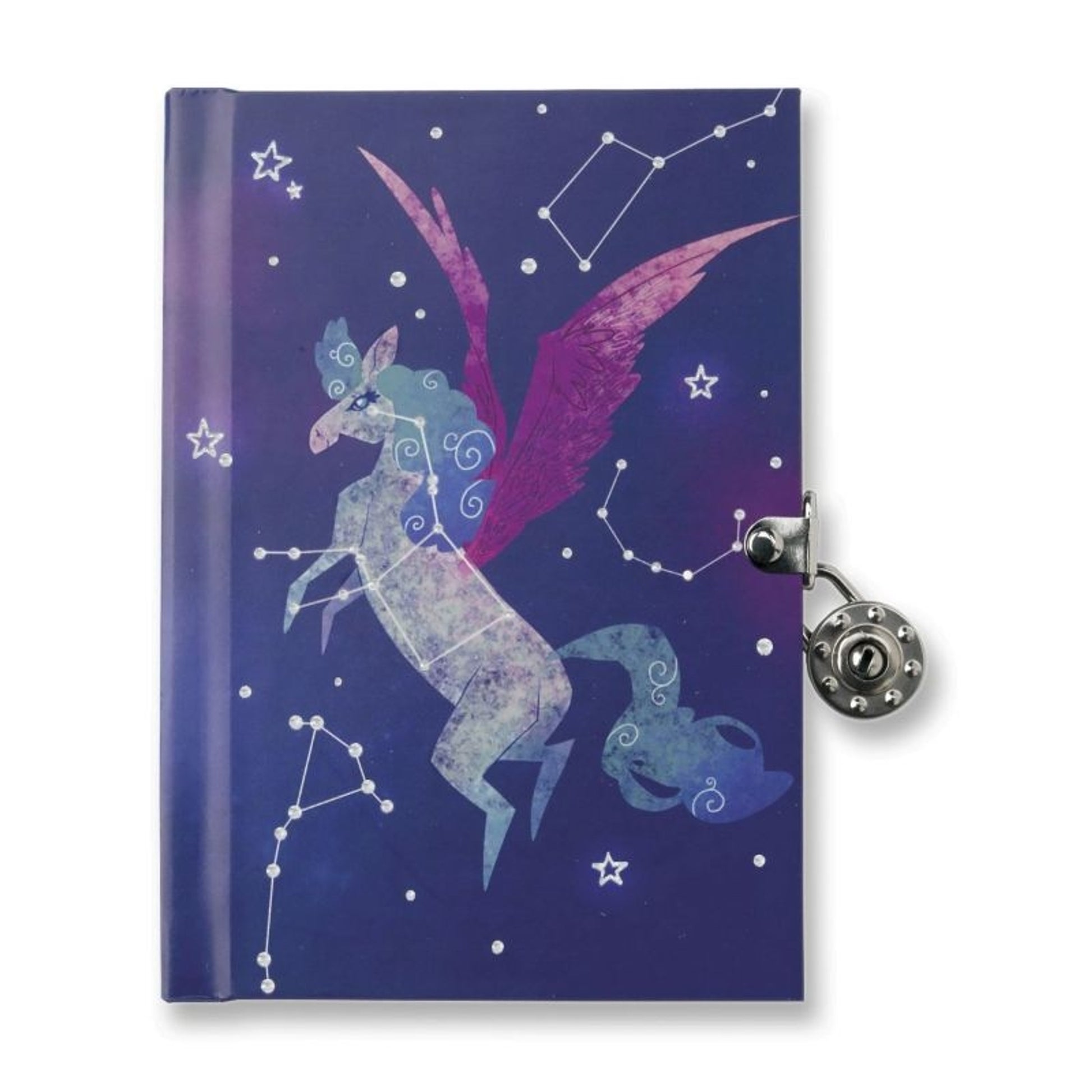 Pegasus Locked Diary 4 X 6.5 Bk/Wh