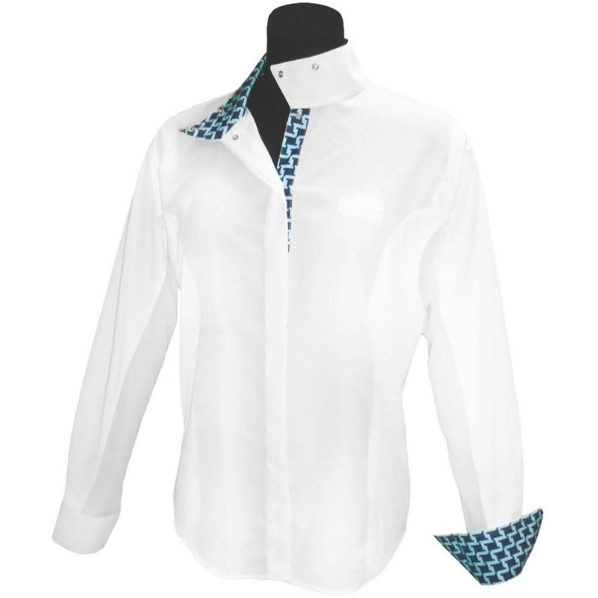Equine Couture Ladies Geo Show Shirt 30 Wht