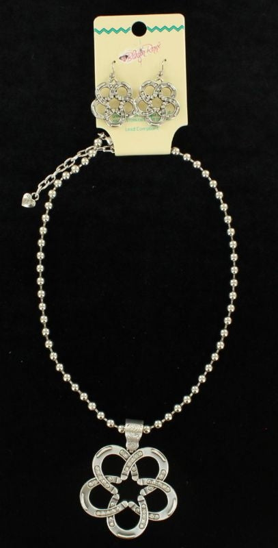 Blazin Roxx Large Flower Jewelry SetBk/Wh