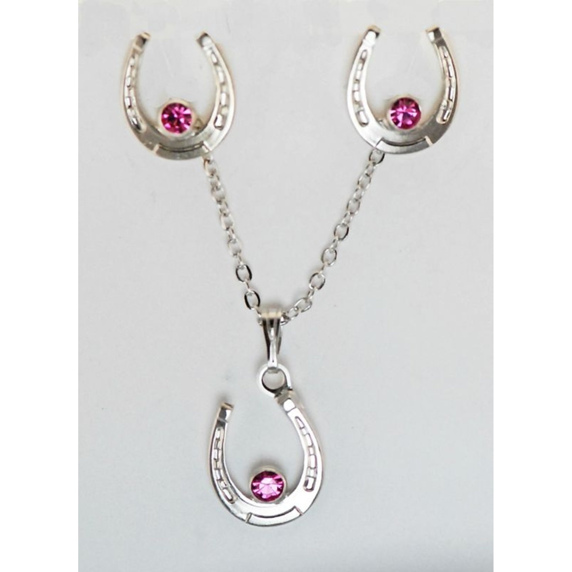 Western Edge Horseshoe Light Pink Crystal Stones