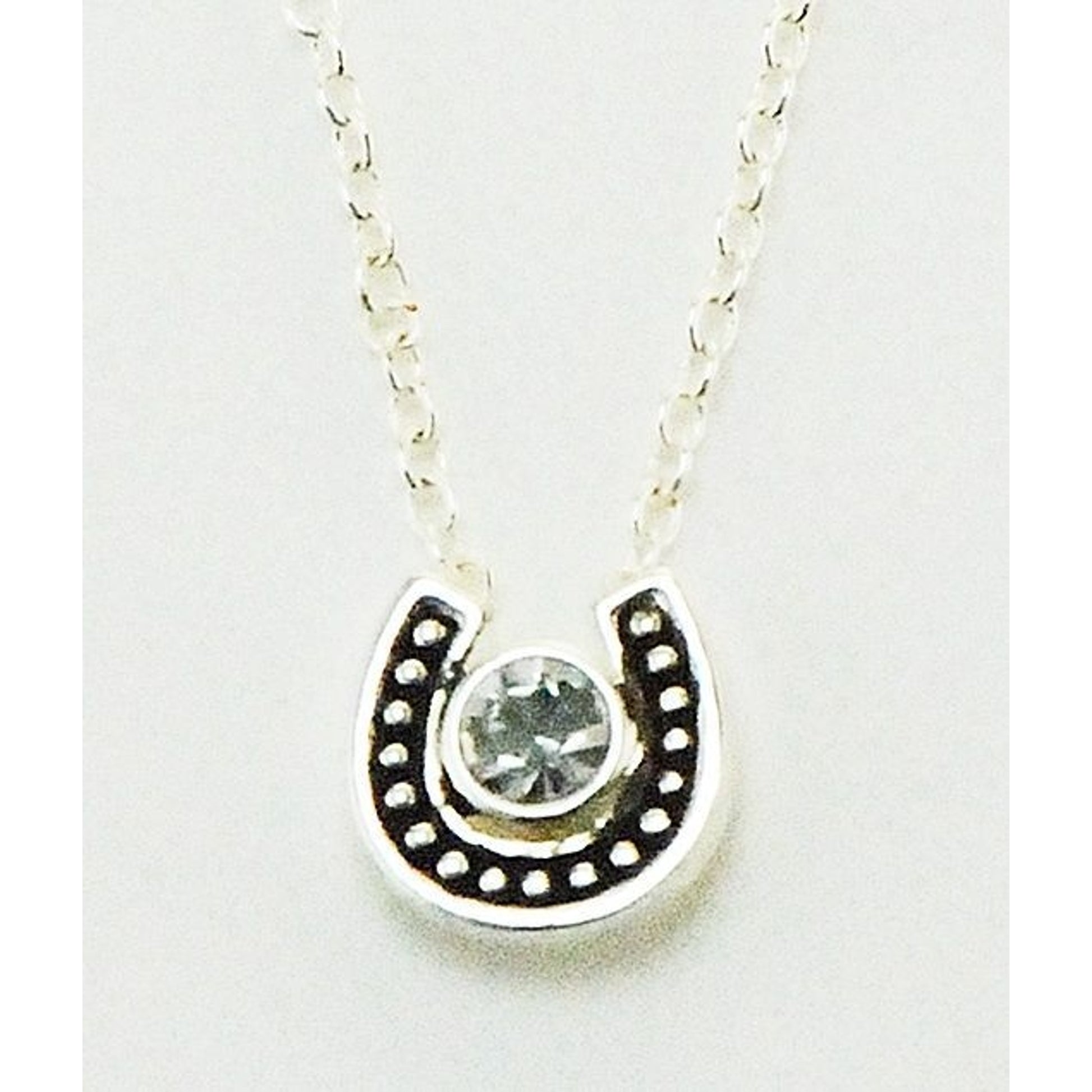Western Edge Necklace Small Horseshoe Crystal