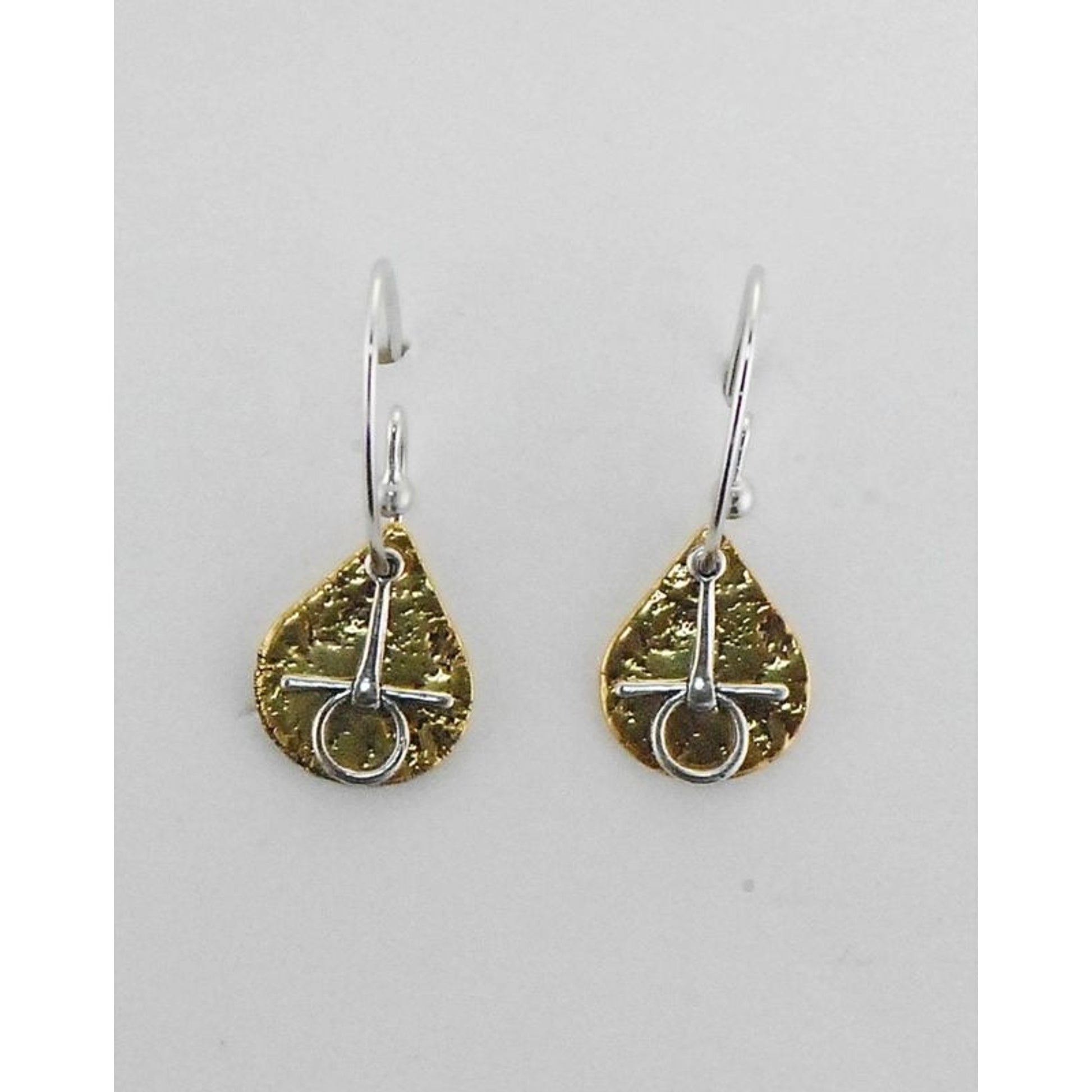 Teardrop/Snaffle Bit French Wire Earring Gold/Silv