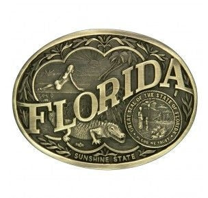 Florida State Heritage Buckle 3.625X2.75 Brn