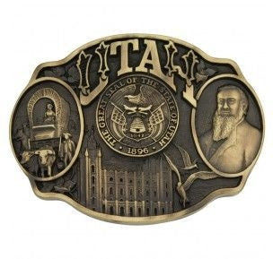 Utah State Heritage Attitude Buckle 3.625X2.75 Brs