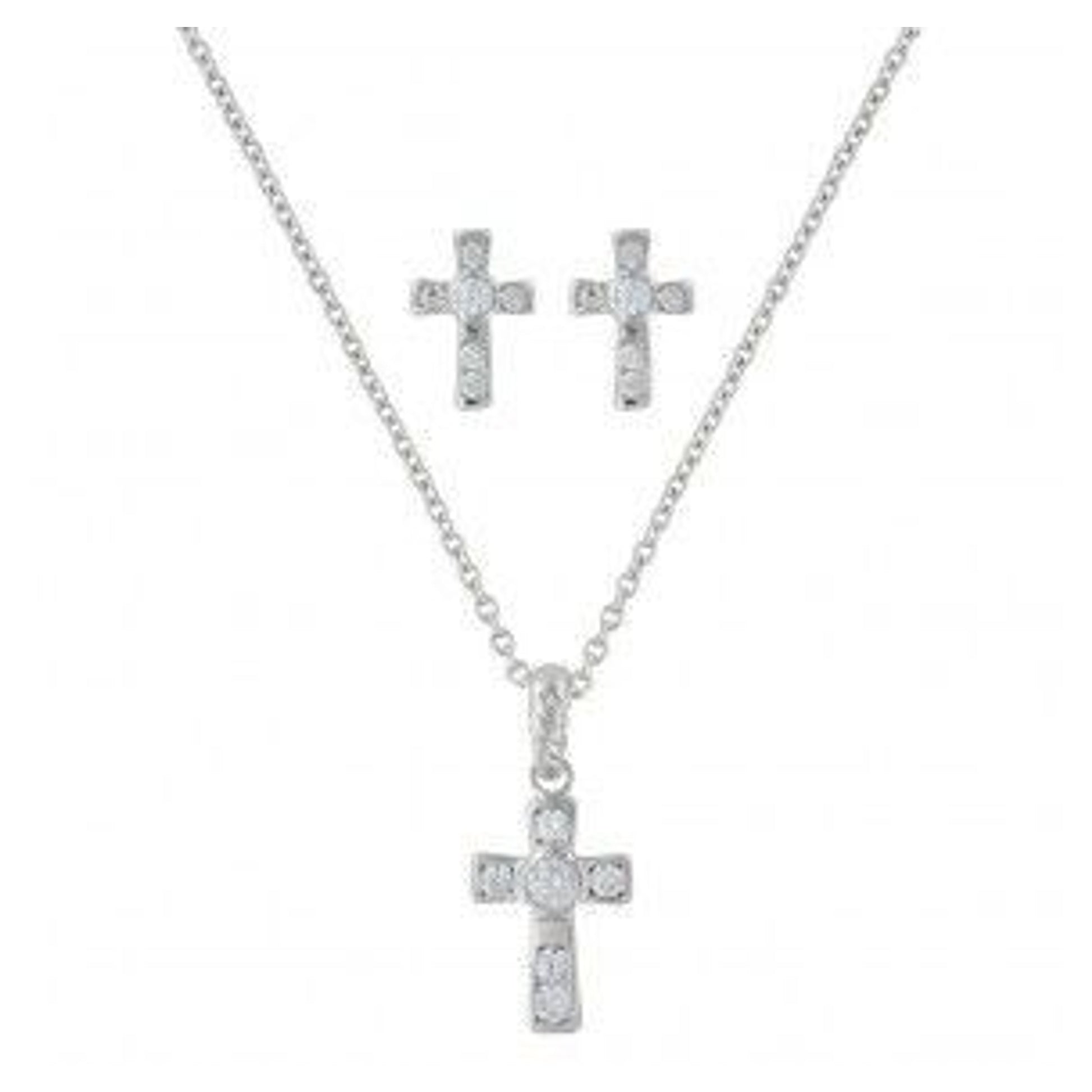 Montana A Mark Of Faith Cross Jewelry Set SlvPlate