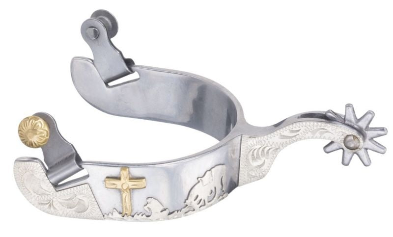 Tough1 Praying Cowboy Sweet Iron Western Spur Brn