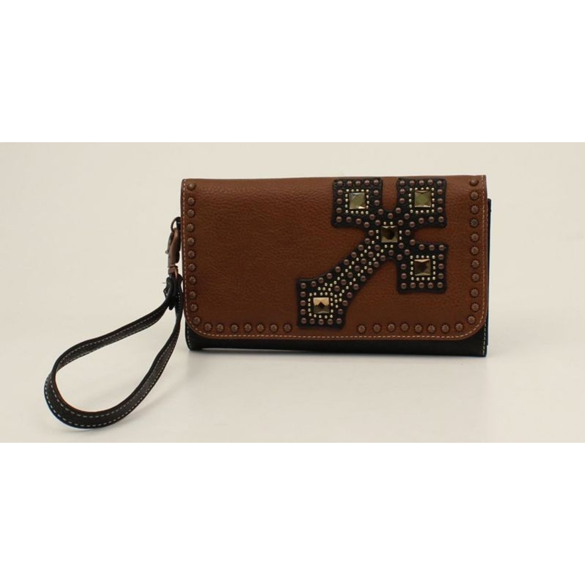 Nocona Delilah Nailhead And Cross ClutchBk/Wh