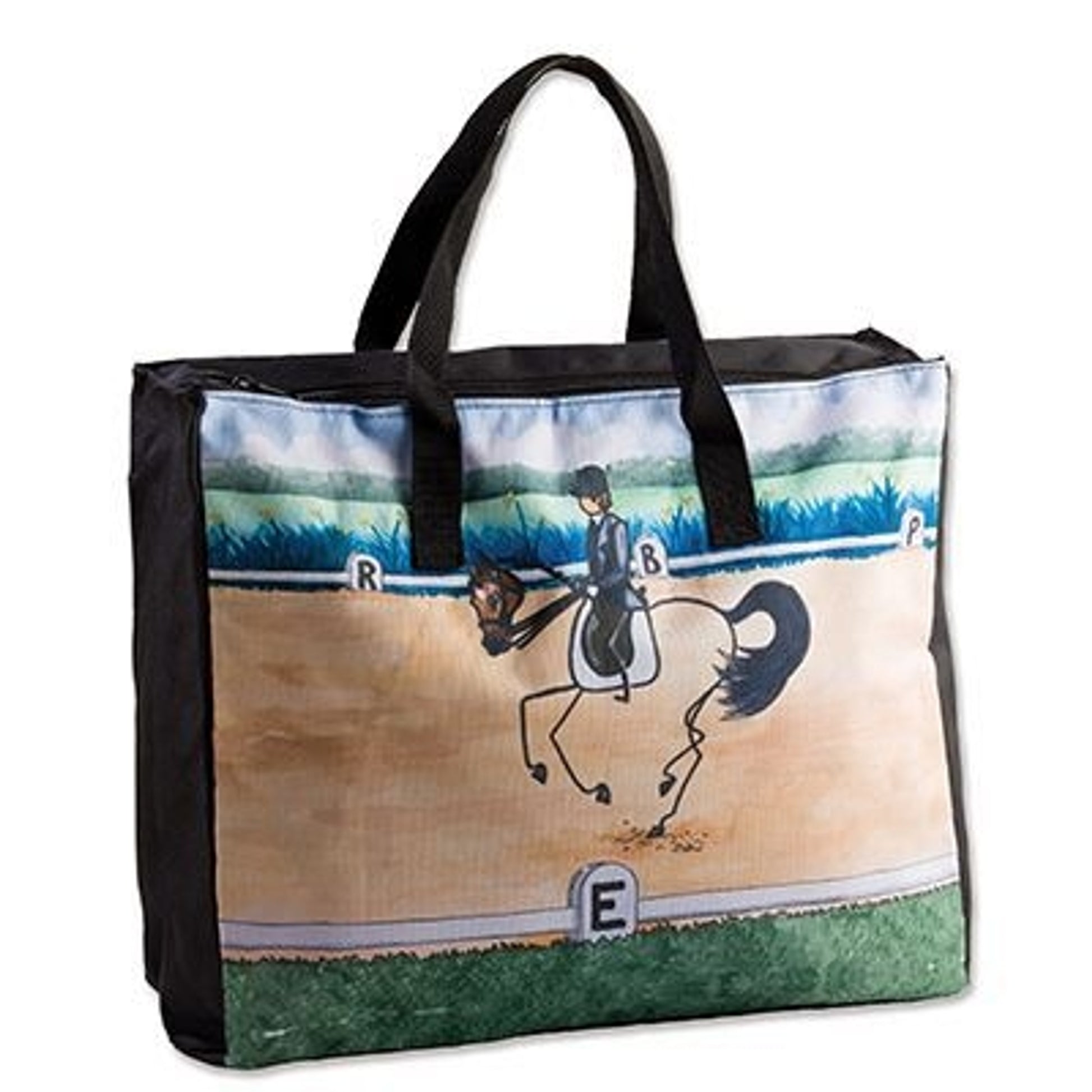 Whimsical Stick Horse Tote - Dressage 16x13.5x6