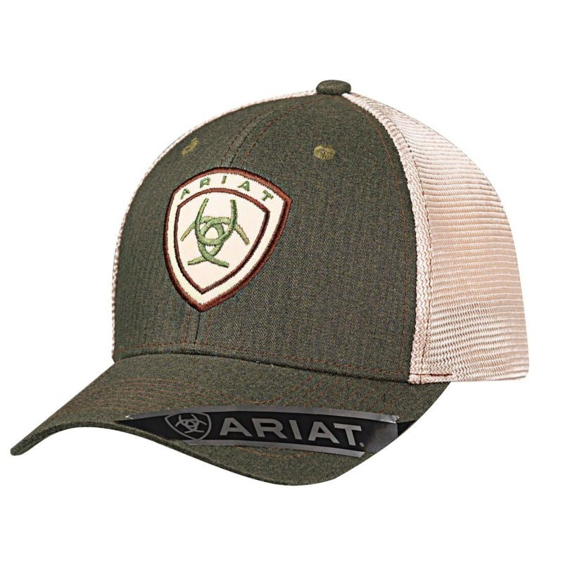 Ariat Mens Center Logo Mesh Back Hat Black Green