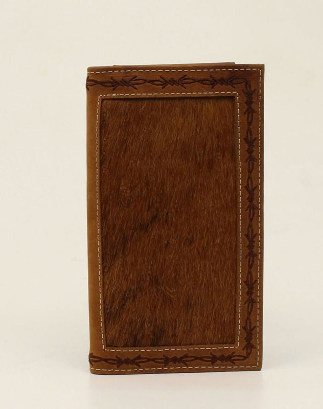 Nocona Rodeo Hairon Barbwire Edge WalletBk/Wh