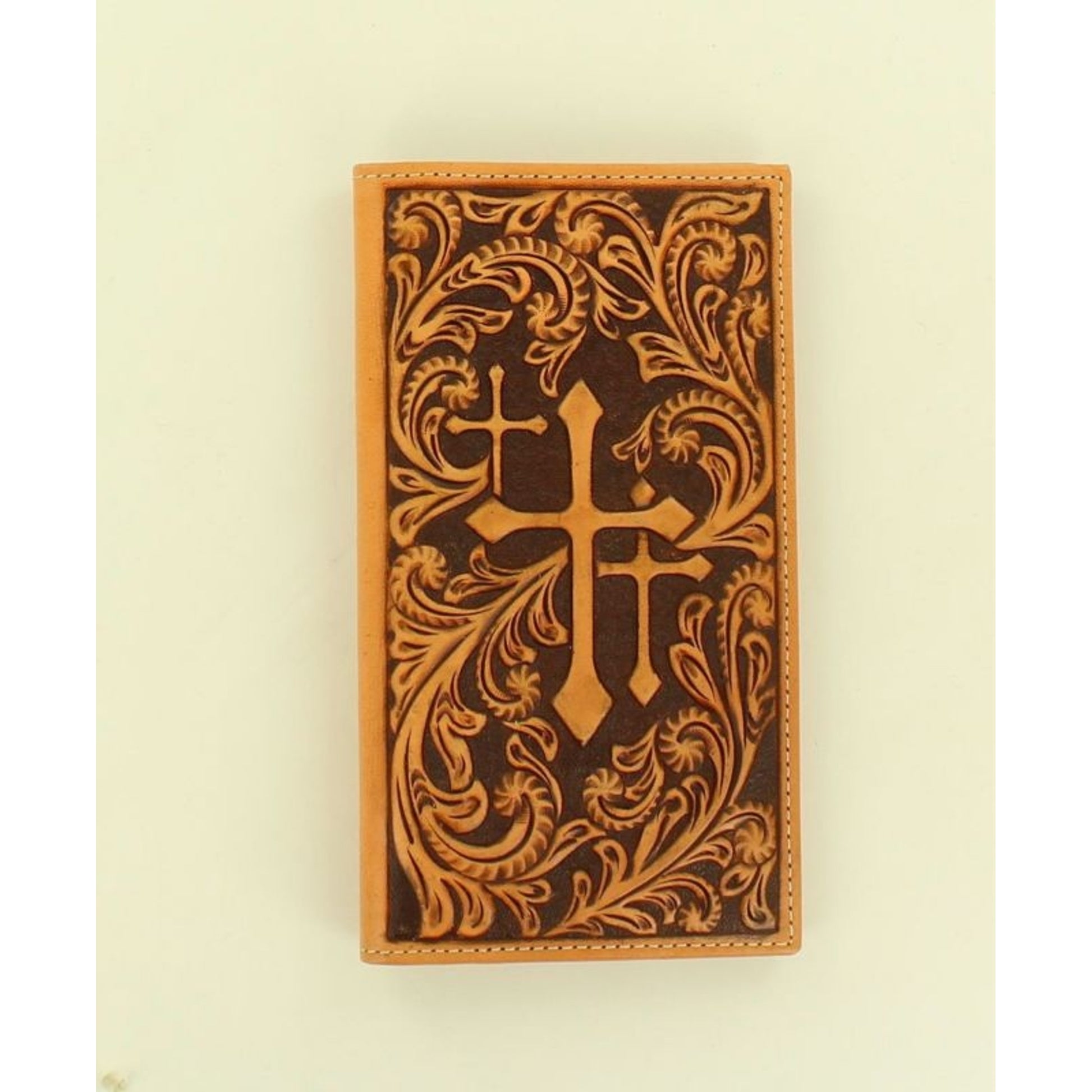 Nocona Rodeo Scroll Embossed Three Cross Wallet