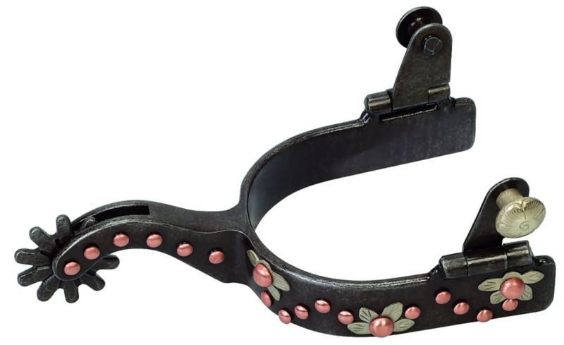Weaver Ladies German Silver Floral Copper Spur