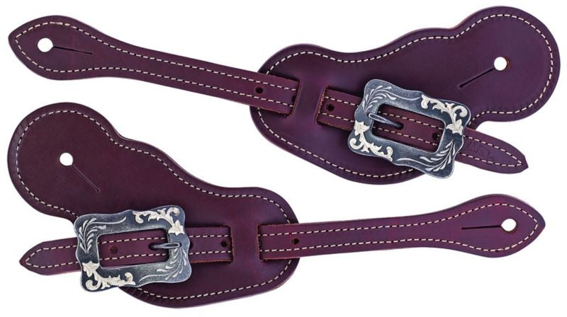 Weaver Buckaroo Oiled Harness Spur Straps Rose