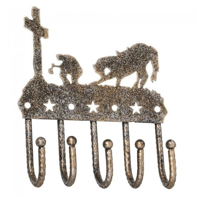 Tough1 Key Rack/Equine Motif/Glitter FinishBk/Wh
