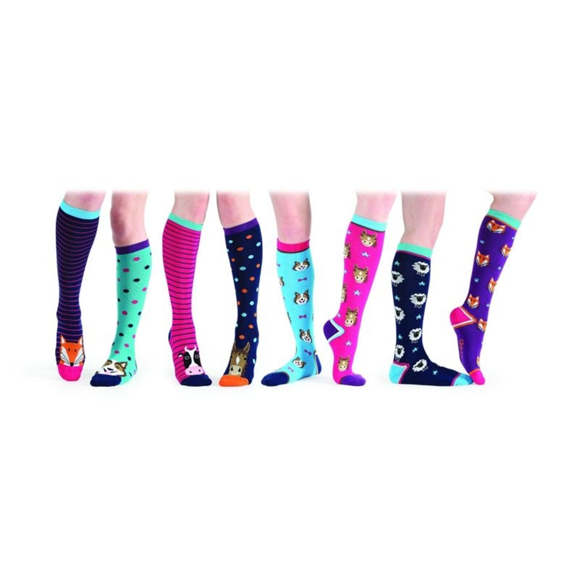 Shires Girls Everyday Socks Navy Horse
