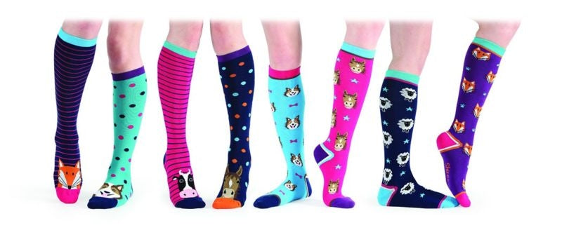 Shires Girls Everyday Socks Navy Horse