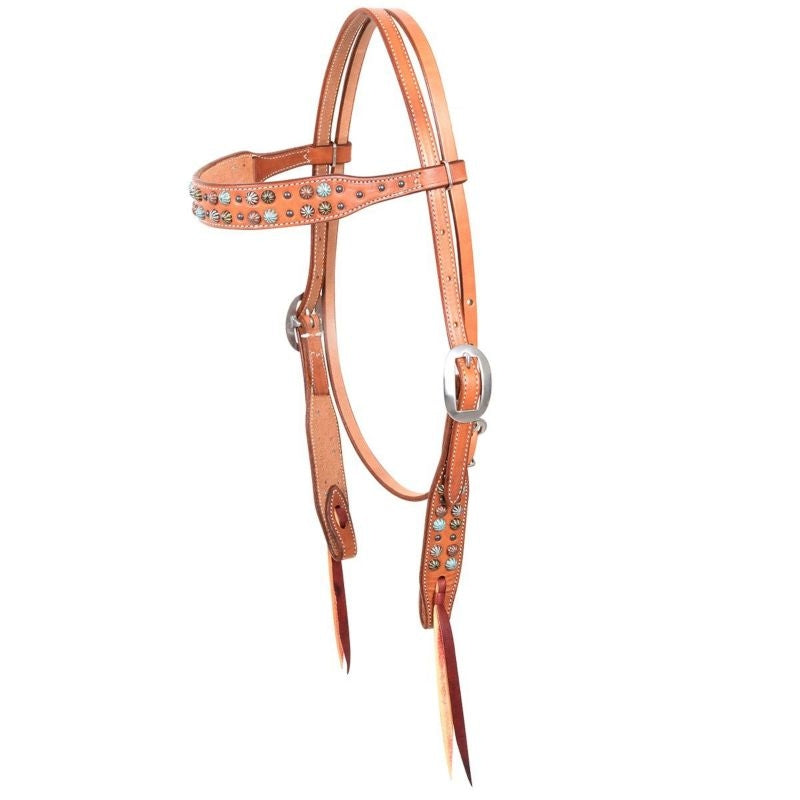 Martin Mix Match Dots Browband Headstall Brn