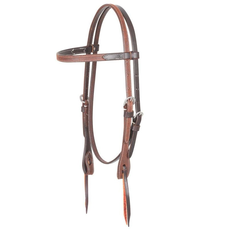 Roughout Stainless Knots Browband Headstall Brn