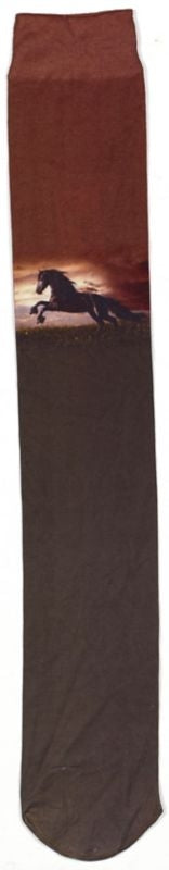 Ovation Ladies Zocks Boot Socks 9-11 Beige Horses