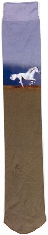 Ovation Ladies Zocks Boot Socks 9-11 Beige Horses