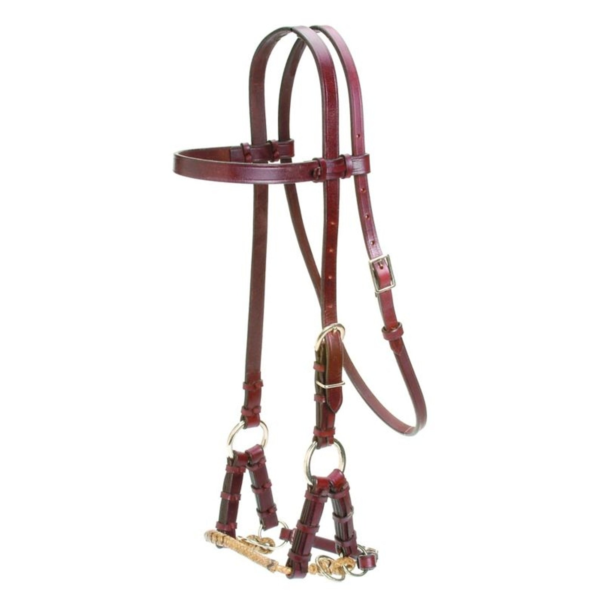 Braided Nose Sidepull /Rosewood Headstall