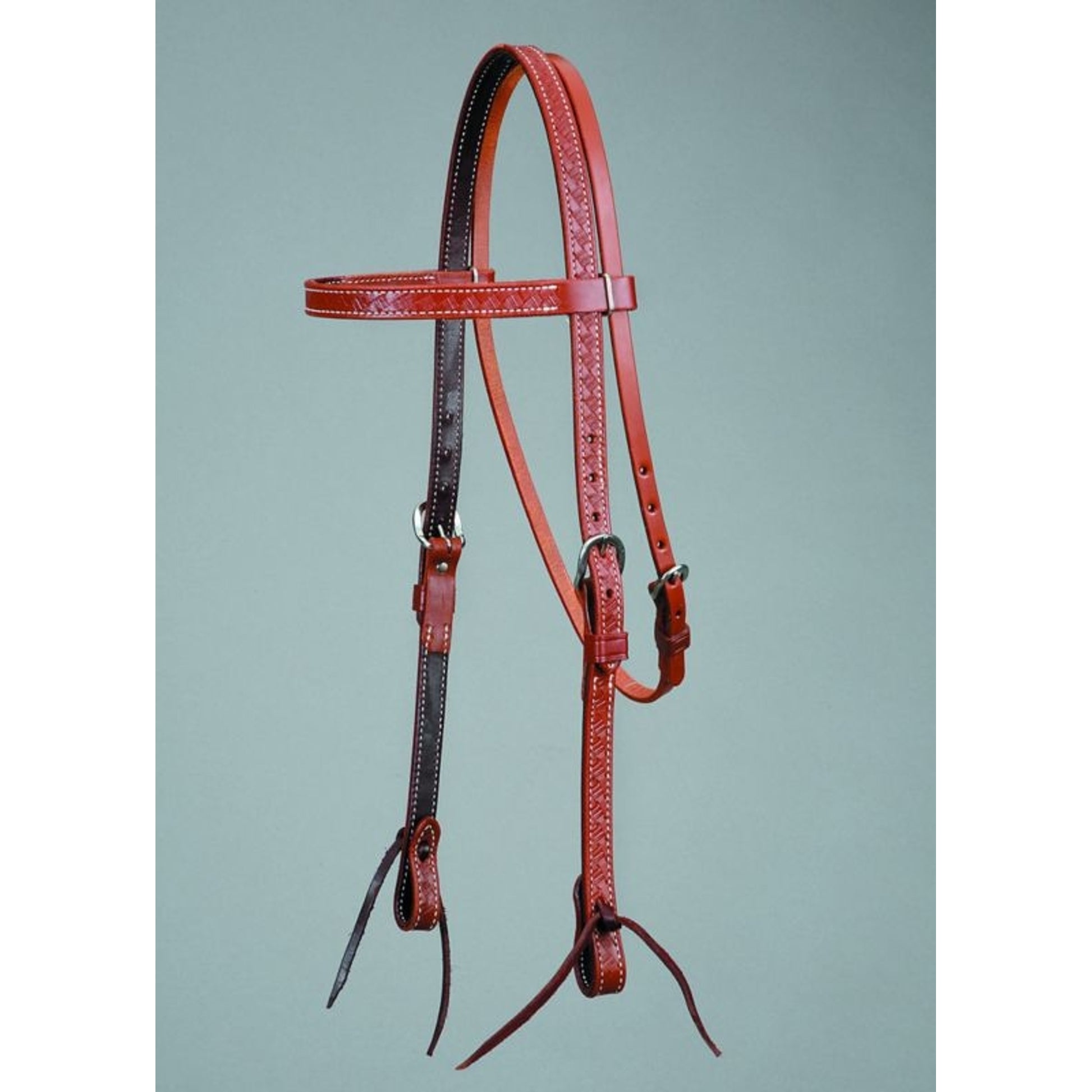 Oiled Basket Stamped Browband Headstall 3/4