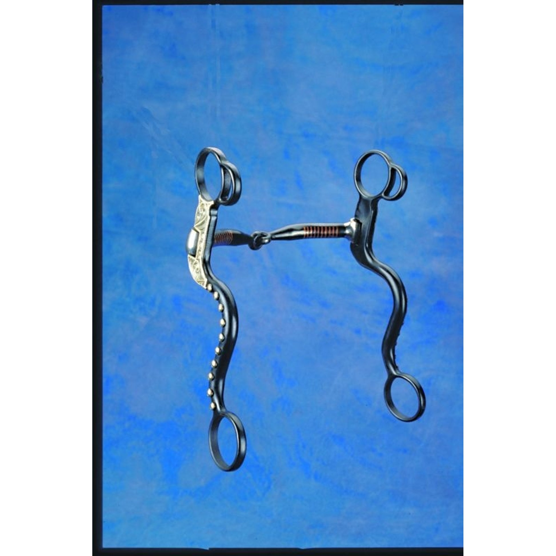 Gun Metal Overlay S Cheek Snaffle Bit 5.125 Brn