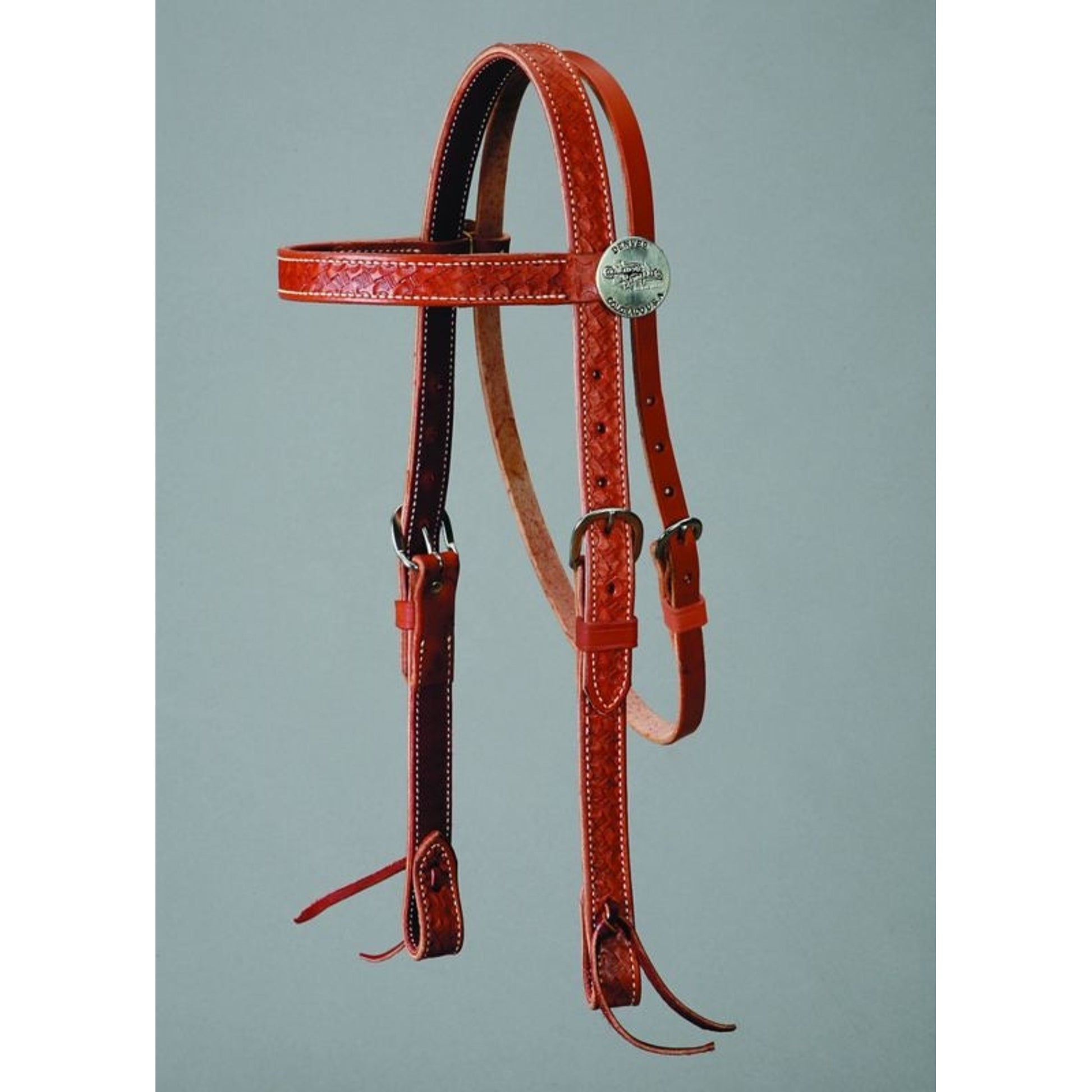 Mahogany Leather BasketStamped Browband Headstall