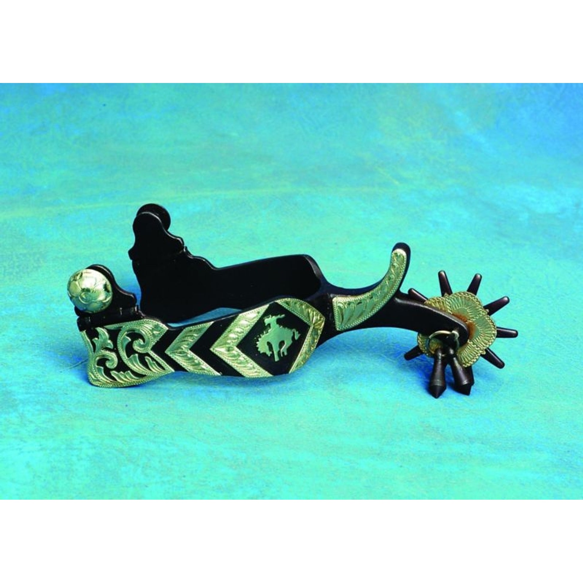 Colorado Saddlery Wyo Silver Overllay Spurs Brn