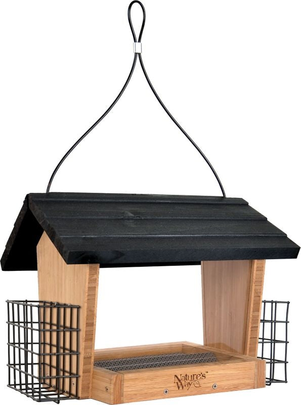 Natures Way Hopper Feeder Bambo With Suet Cages