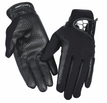 Equine Couture Lady Grippy Gloves Alligator Sm Blk