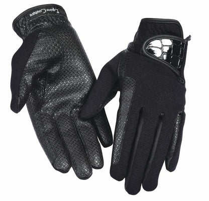 Equine Couture Lady Grippy Gloves Alligator Sm Blk
