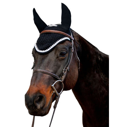 Fly Bonnet /Silver Rope/Crystals Cob Black